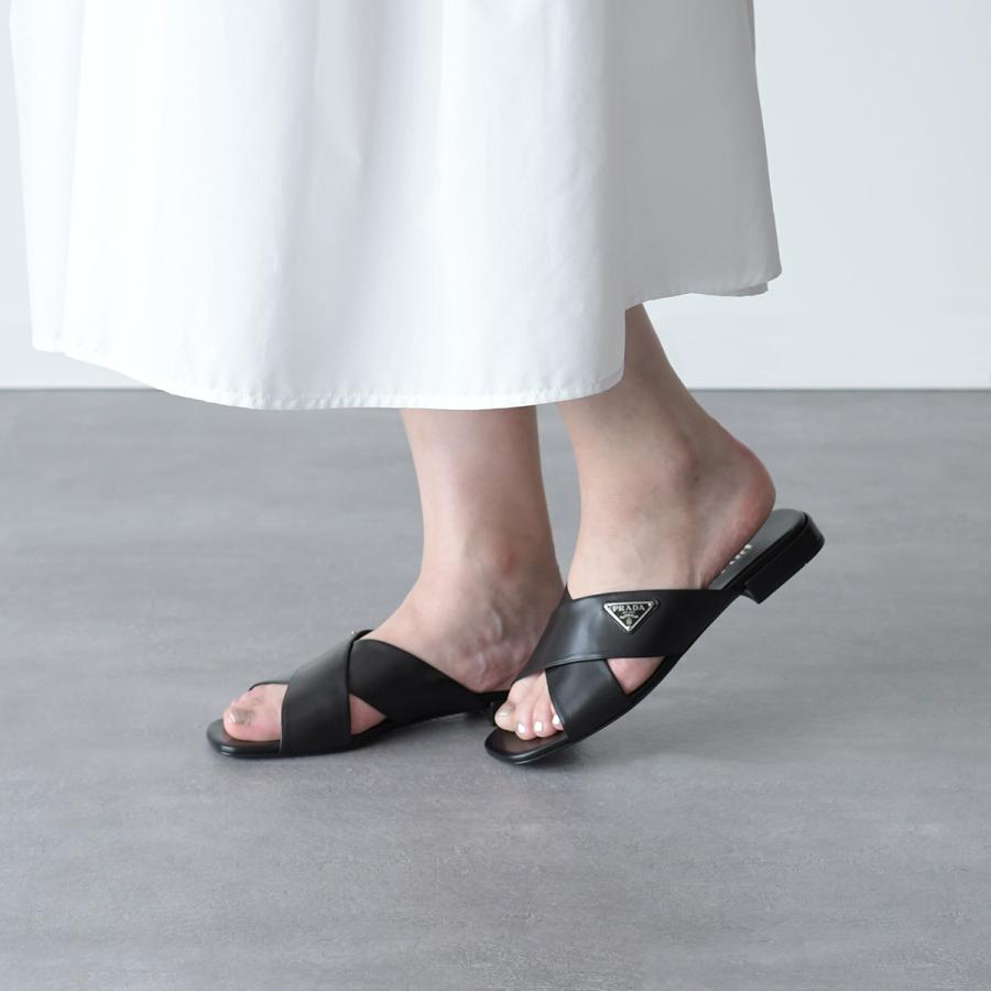 PRADA（プラダ） サンダル トライアングルロゴスライド 1XX659 07I