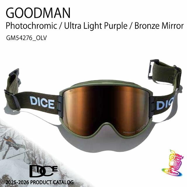 予約商品】25-26モデル☆DICE【ダイス】ゴーグル GOODMAN フレーム