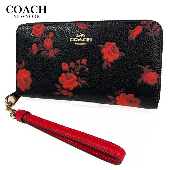 COACH（コーチ） レディース 花柄 バラ 財布 長財布 ロング ジップ