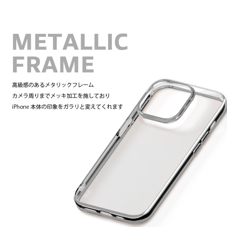 Premium Style iPhone15Pro ケース カバー シルバー ゴールド クリア