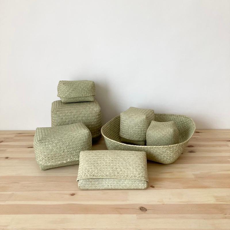 収納 かご ボックス バスケット 小物入 水草フルナ 正方形 中サイズ W9