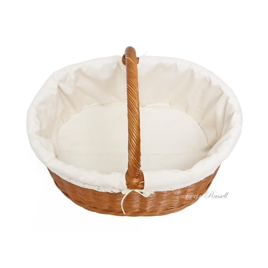 籐 かご バスケット 布付き ピクニックバスケット 籠 ラタン 収納かご