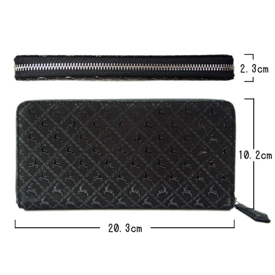 印傳屋（INDEN-YA） 印伝 長財布 束入 2111 黒地鹿革 黒漆 ディアー柄