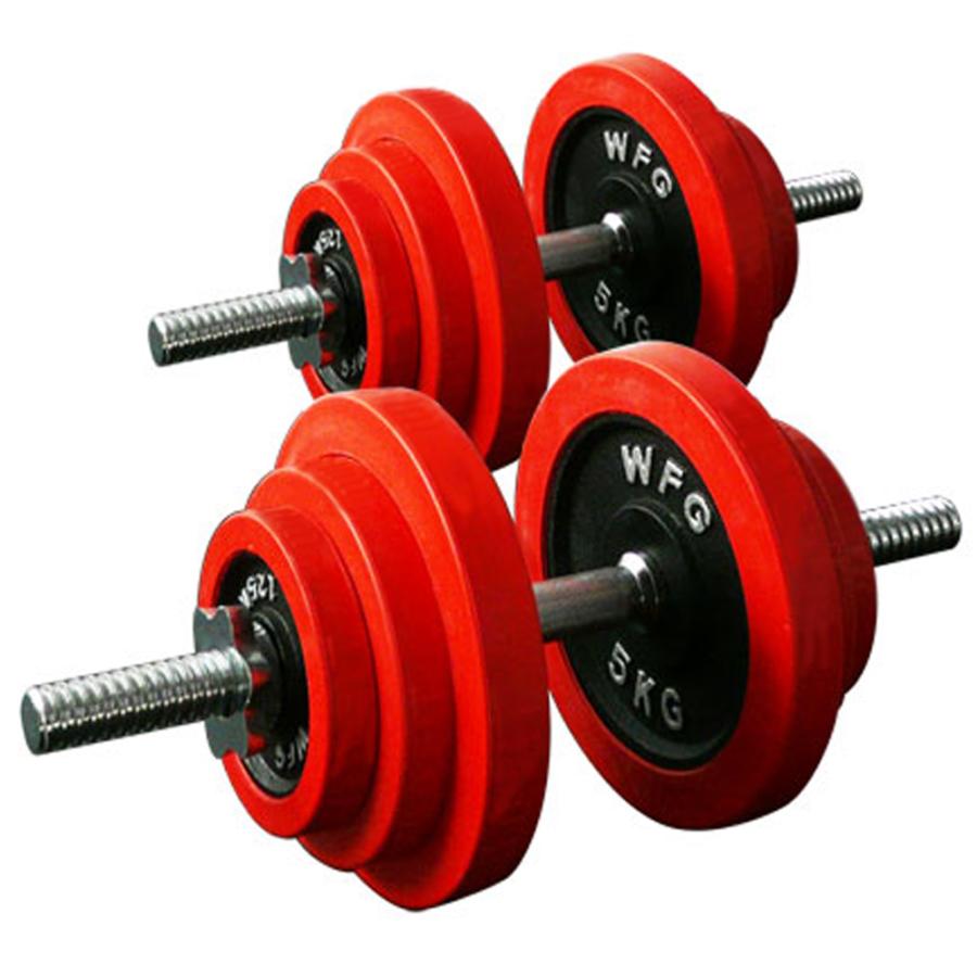 WILD FIT（ワイルドフィット） ダンベルセット 40kg 赤ラバー / 筋トレ