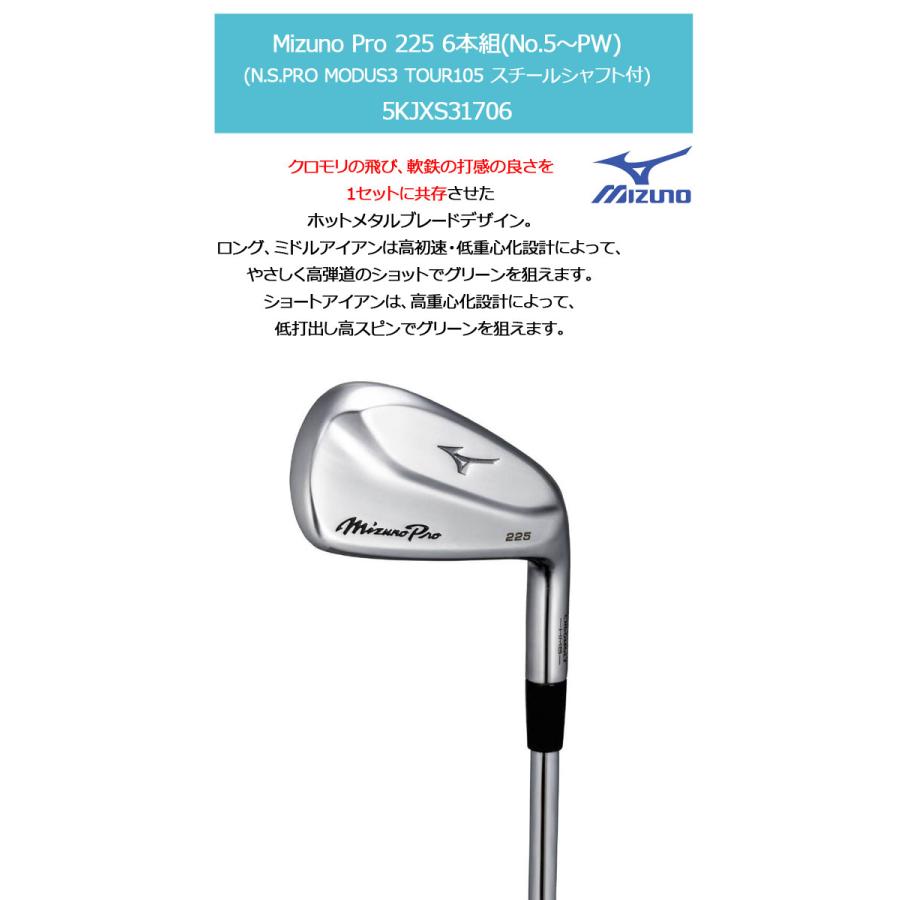 MIZUNO（ミズノ） ミズノプロ 225 アイアン 6本組(No.5〜PW) (N.S.PRO
