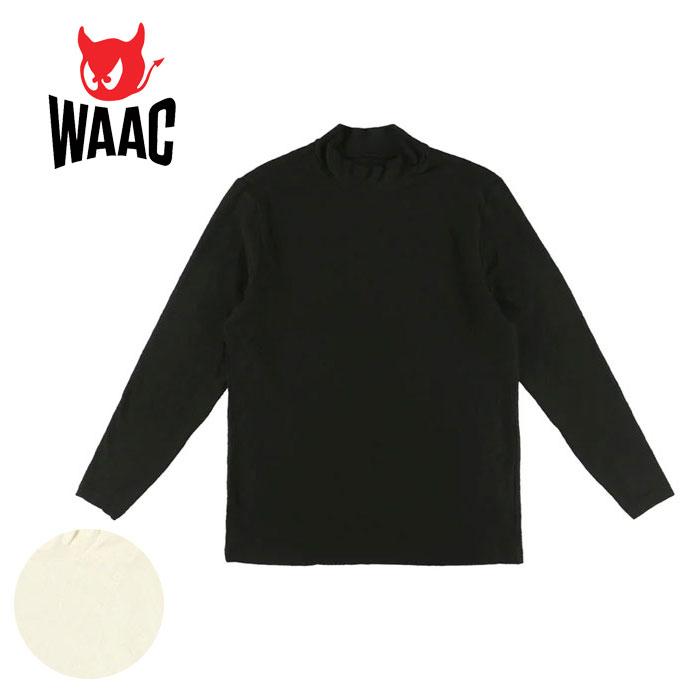 WAAC ゴルフ ワック ロゴエンボス起毛ジャカード長袖モックネック