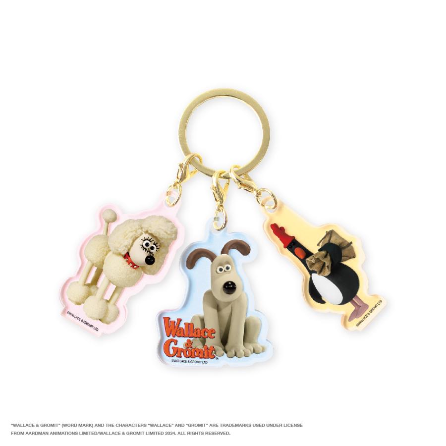 ウォレスとグルミット 3チャームキーホルダー ティーズファクトリー