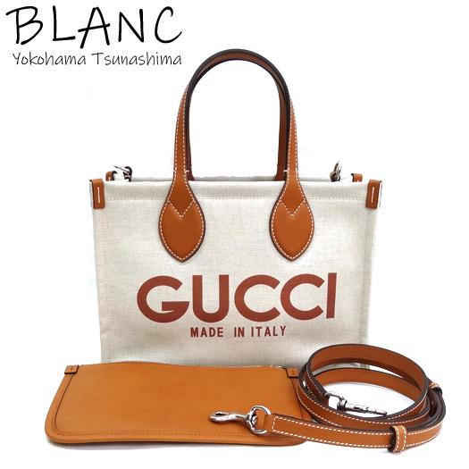 GUCCI（グッチ） GUCCIプリント スモール2wayトートバッグ レザー