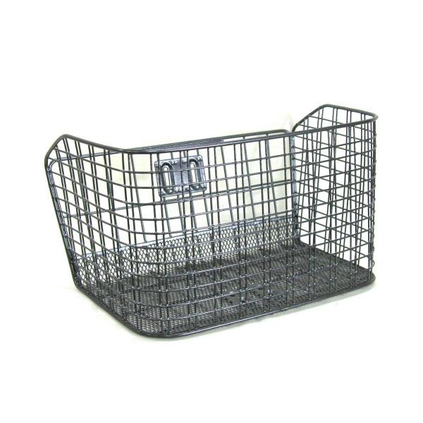 アサヒサイクル 自転車用 D型特大バスケット ブラックメタル ワイヤー