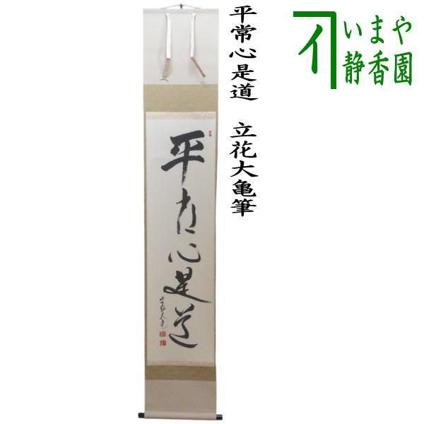 茶道具 掛軸 掛け軸 一行/太巻 平常心是道 立花大亀筆 通常より長めの