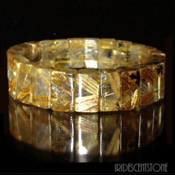 タイチン放射V字ルチルクォーツバングル 17mm/パワーストーン,天然石