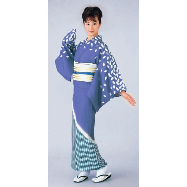 訪問着 着物 反物 女性 男性 踊り 絵羽 洗える着物 縹色 縞 花弁