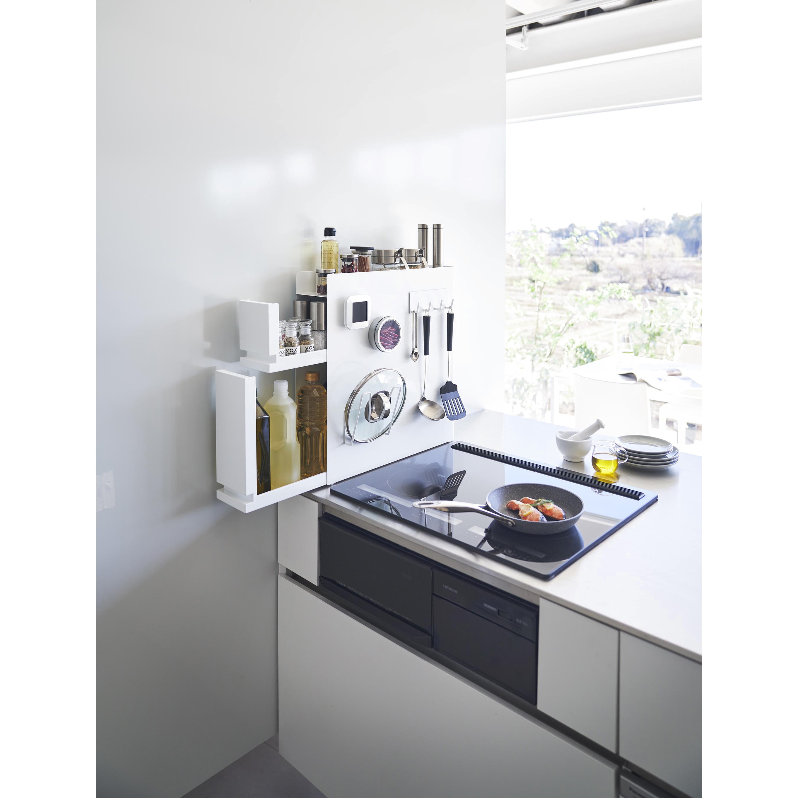 4334 tower タワー 隠せる調味料ラック 2段 山崎実業 ホワイト色 1個