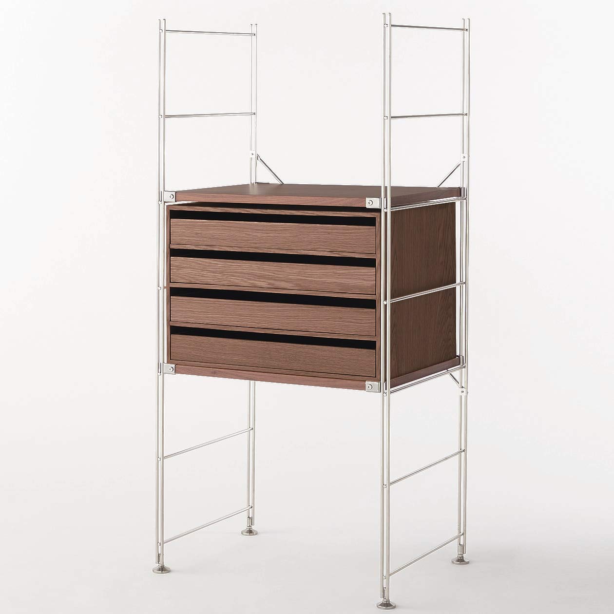 Amazon｜無印良品 木製収納ケース・引出式・4段・ワイド