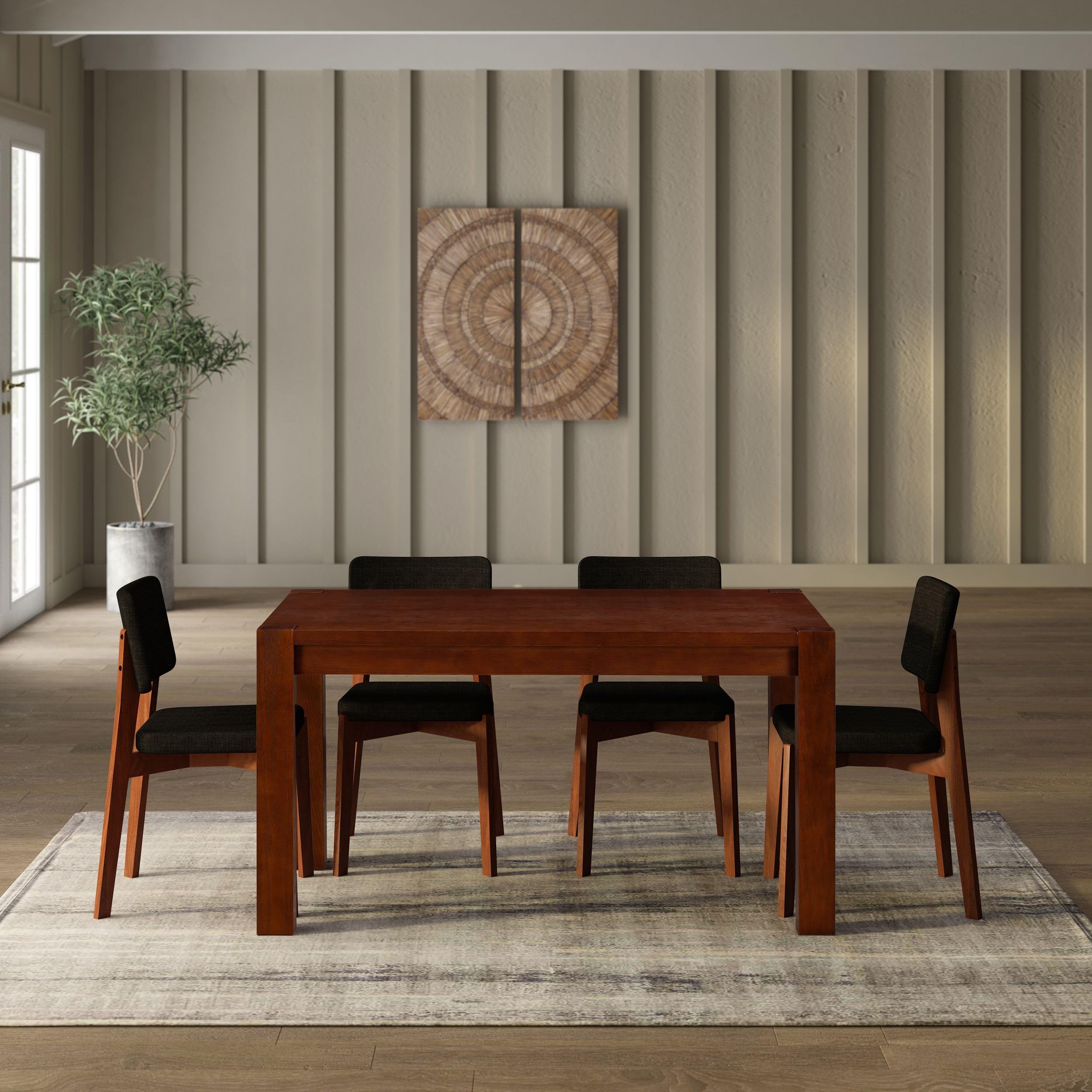 Amazon.com - NTC Block 55 Inch Modern Farmhouse Dining Table