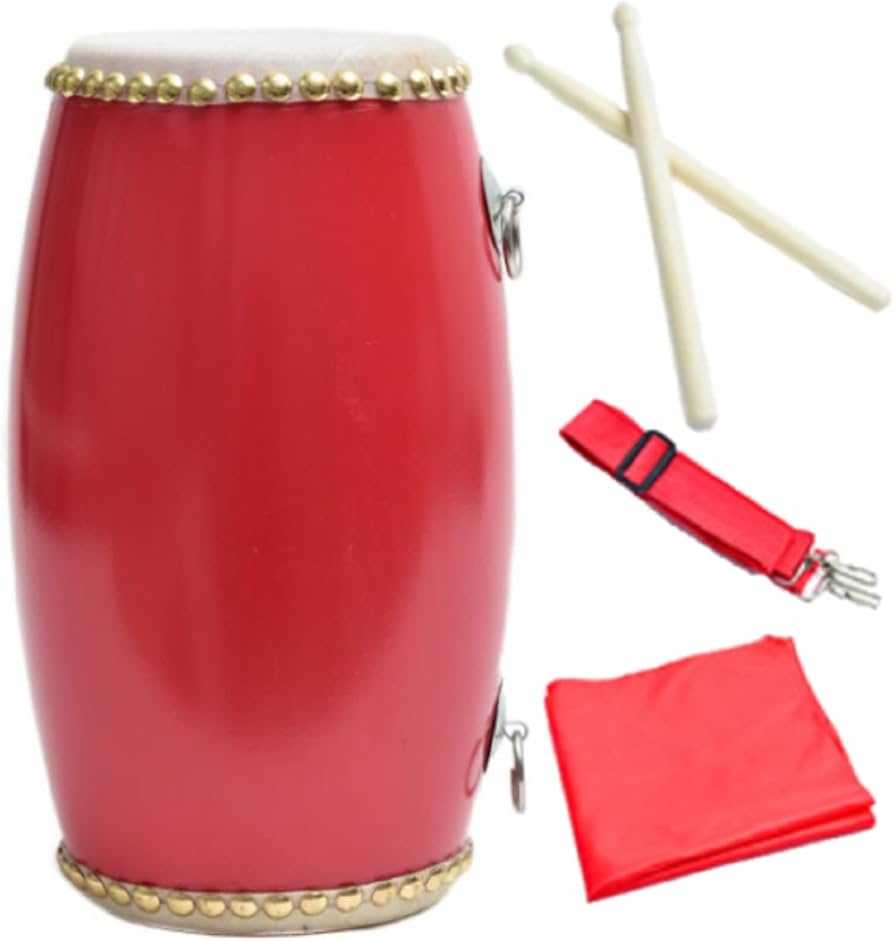 Amazon | 肩掛け太鼓セット 本牛革使用 縦長タイプ 26cm