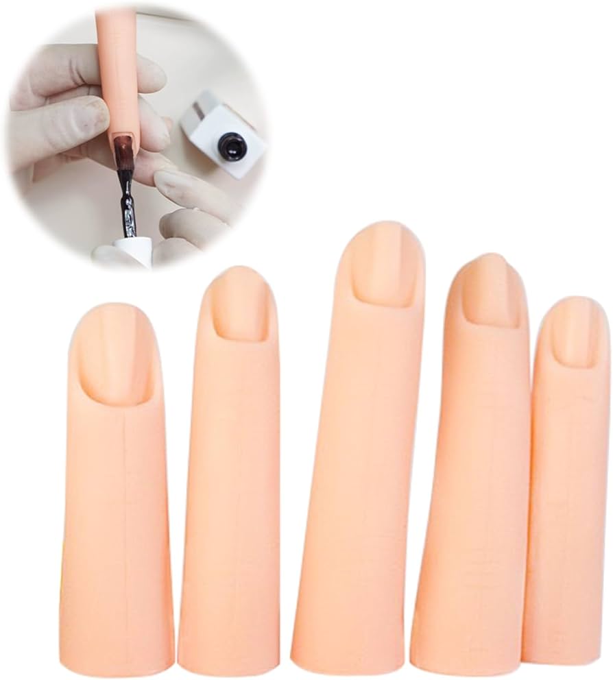 Amazon.co.jp: ADOFUNネイルアート練習用ハンド シリコン練習爪指 5個