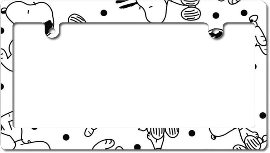 Amazon.co.jp: ナンバーフレーム スヌーピー ナンバープレート 前後2枚