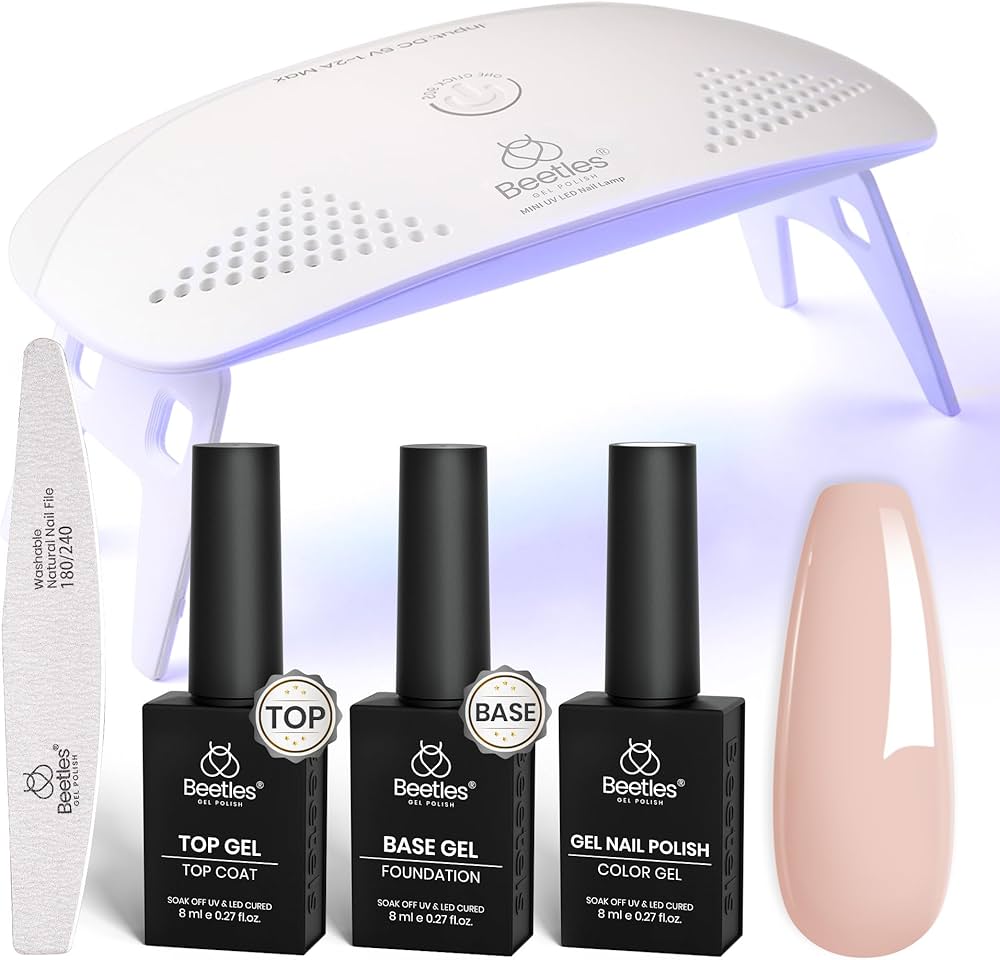 Amazon.com: Beetles Nude Gel Nail Polish Kit with UV LED Light and