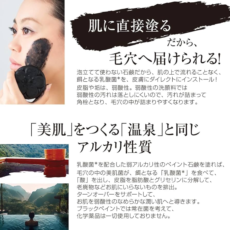 Amazon | ブラックペイント 【毛穴を洗う石鹸】 洗顔セット プレミアム