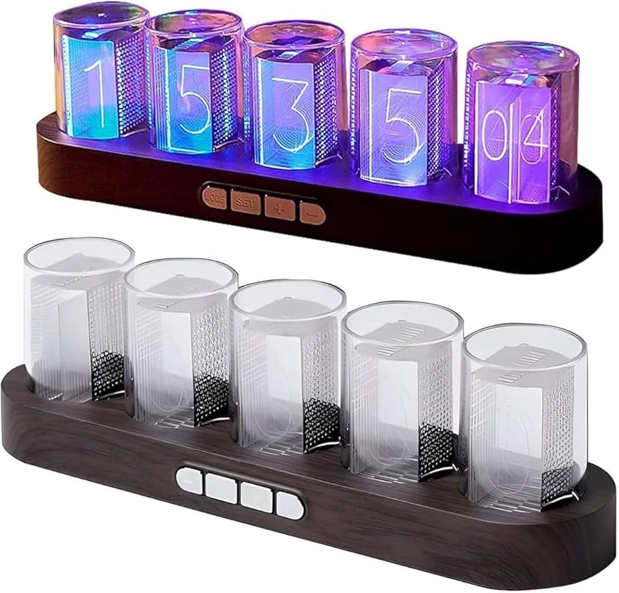 Amazon.co.jp: ニキシー管風置時計 擬発光管時計 レトロモダン