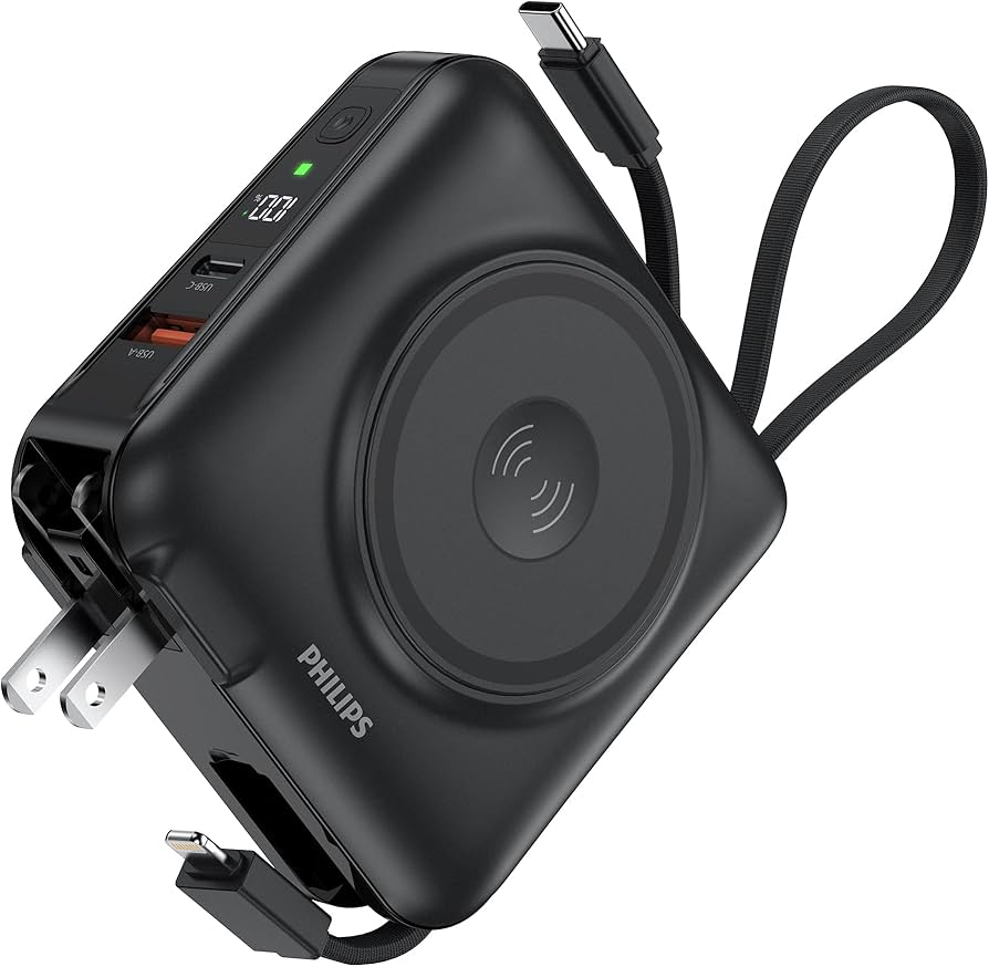 Amazon | Philips(フィリップス) モバイルバッテリー コンセント一体型