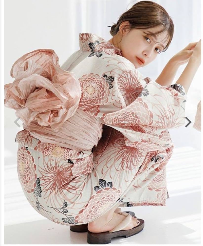 Amazon.co.jp: 完売 Dita 浴衣 繚乱桜花 オトナ浴衣 ピンク系 FREE