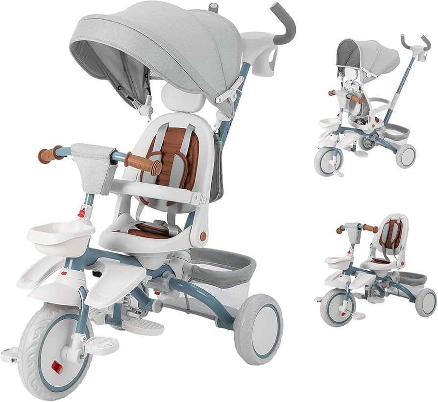 Amazon.co.jp: Thinkmax 子供三輪車 ベビーカー 5in1 折りたたみ