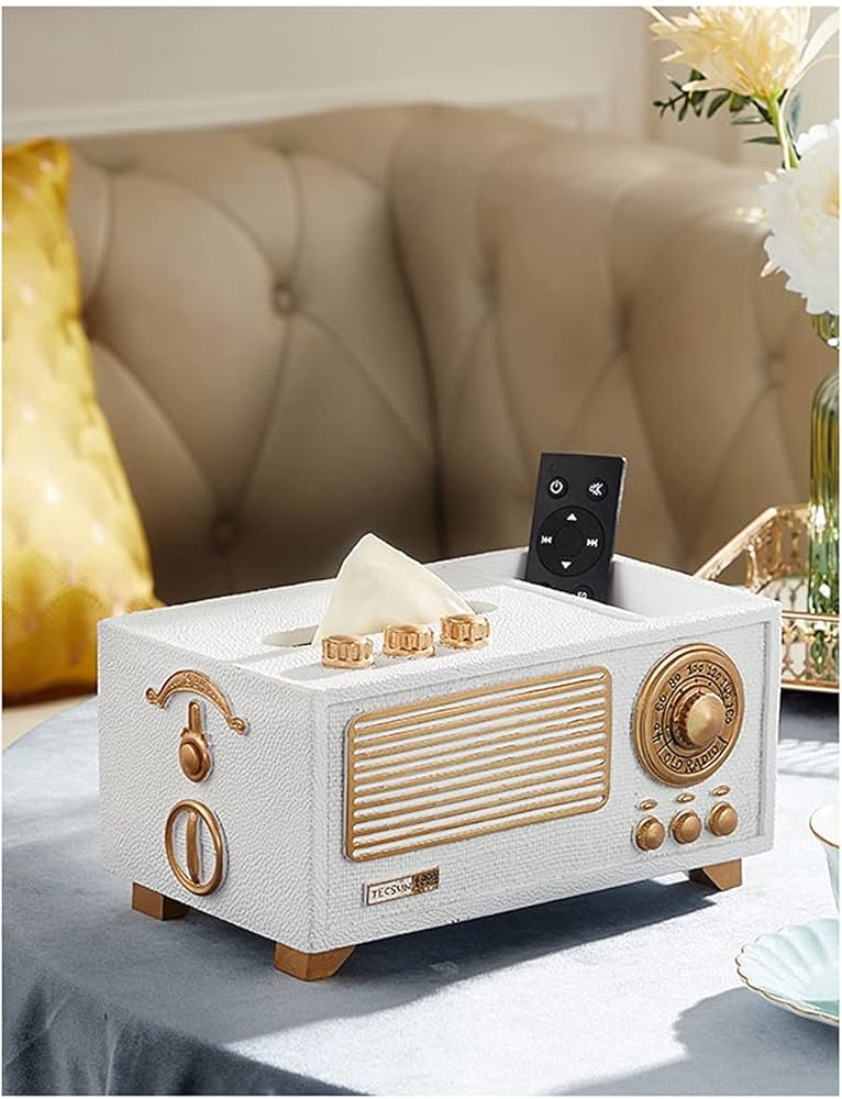 Amazon｜ブラックホワイトラジオボックス形ティッシュボックス