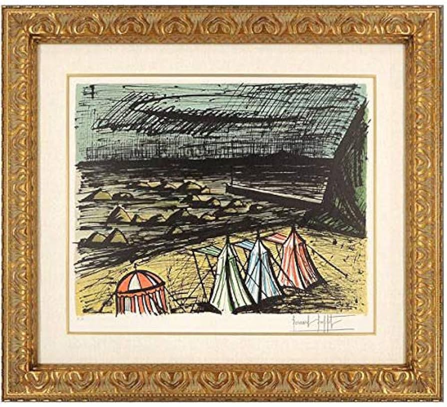 真作□ベルナールビュッフェ 版画 グラニエ浜の出船 直筆サイン□絵画