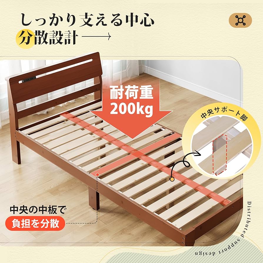 Amazon｜WLIVE ベッド ベッドフレーム ベッド フレーム すのこベッド