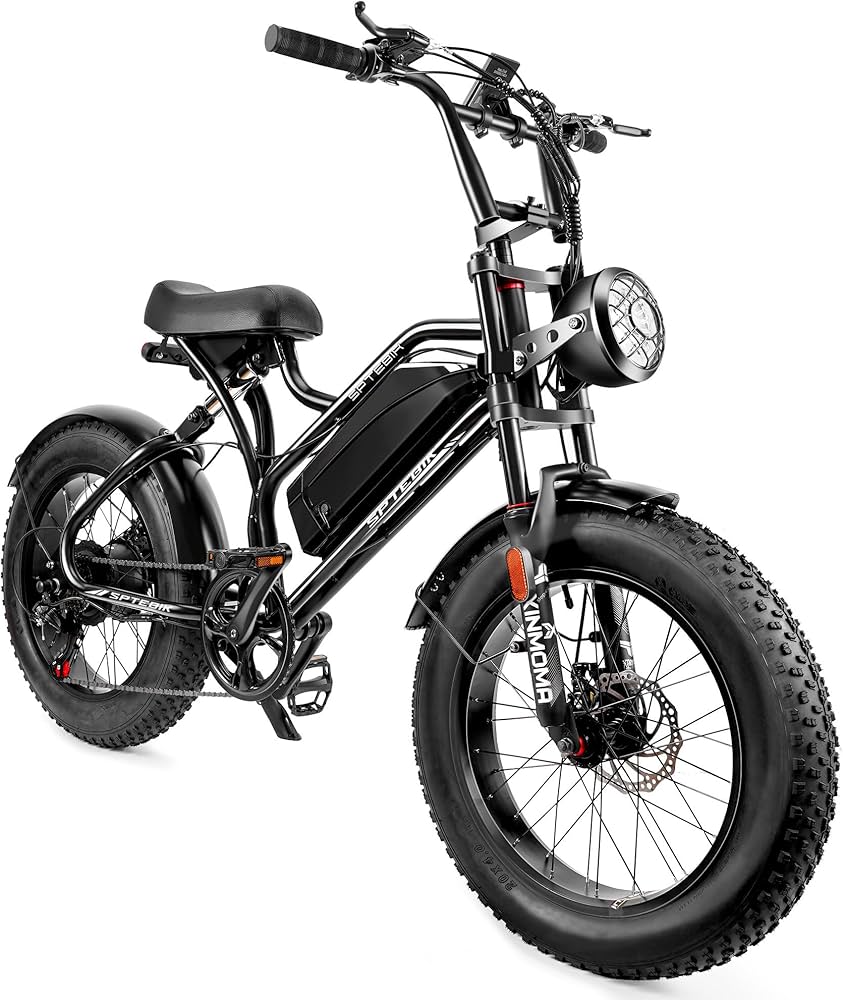 Amazon | 電動アシスト自転車 レトロ調 20インチ 極太タイヤ シマノ7段