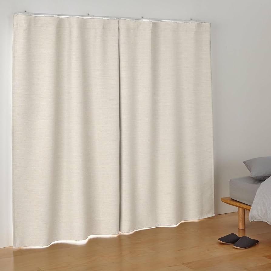 Amazon｜無印良品 防炎・遮光性 二重織りノンプリーツカーテン