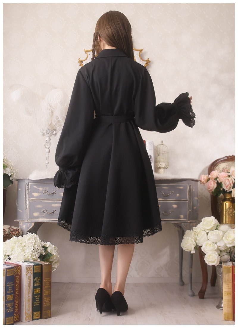 最短即日出荷】花咲かす見せレース＊庭師トレンチワンピース