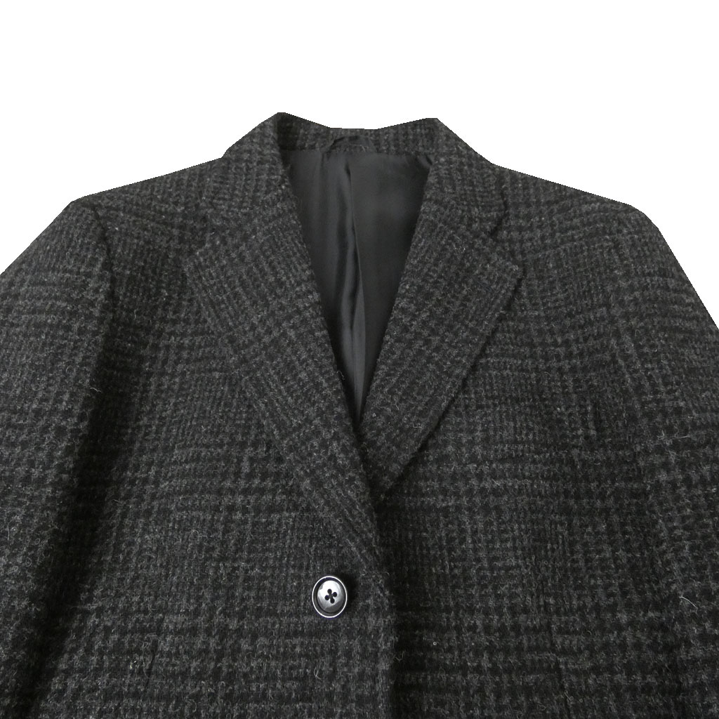 sinss クラシック ウール ブレンド ツイード コート チャコール M