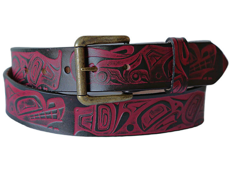 Orca and Wolf Leather Belt | Made in Seattle | Marakesh Leather