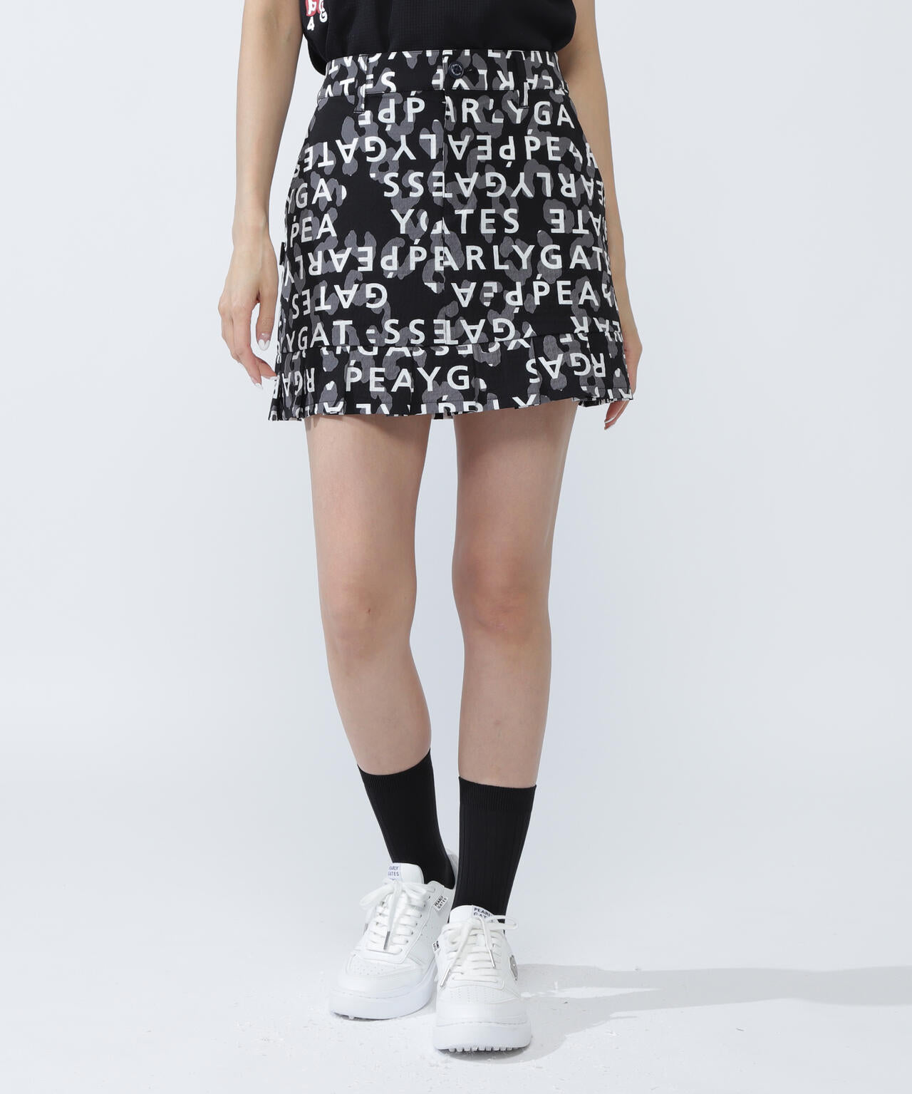 Nyストレッチドビースカート ＜ロゴヒョウ柄＞ | PEARLY GATES