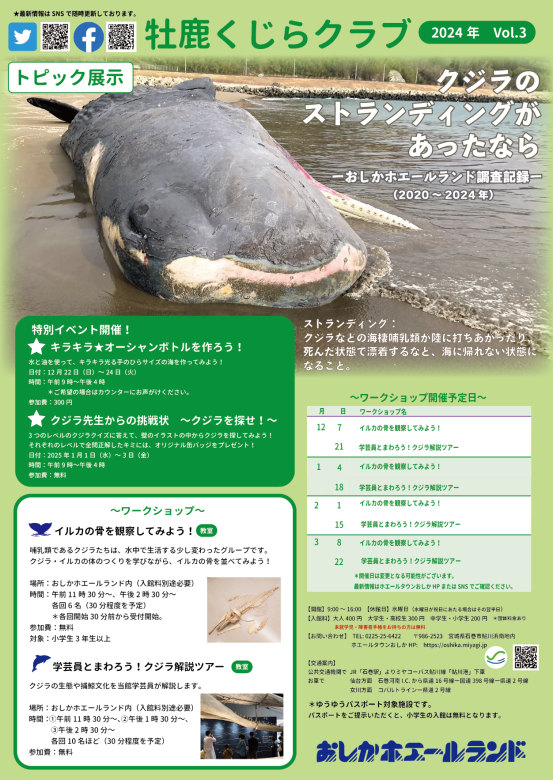 トピック展示変更のお知らせ - ホエールタウンおしか