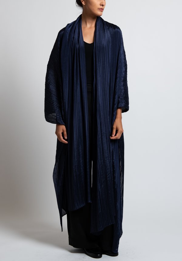 Issey Miyake Pleats Please Madame-T Wrap Tunic in Navy | Santa Fe