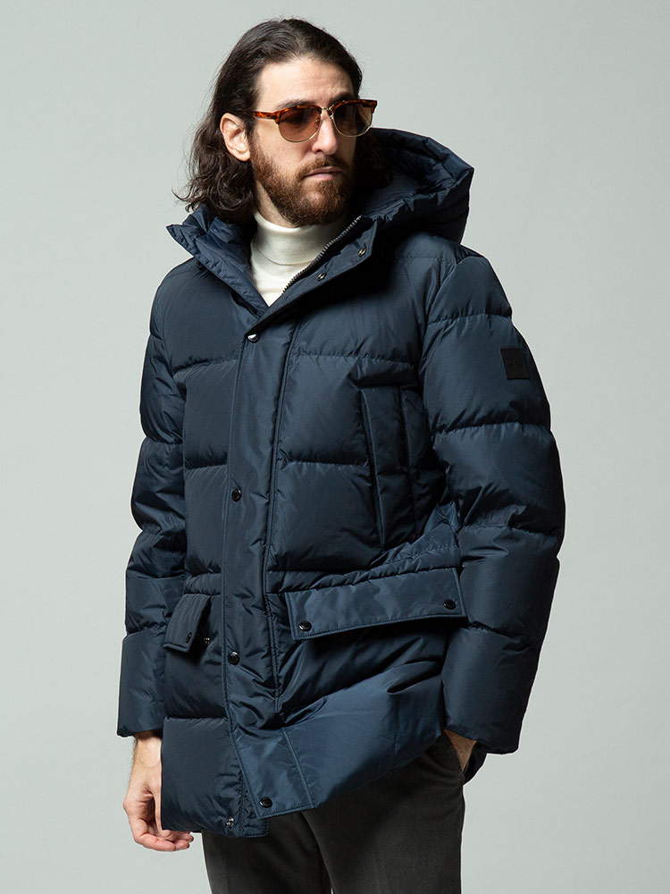 HUGOBOSS (ヒューゴボス) フード ボタンジップ ダウンジャケット