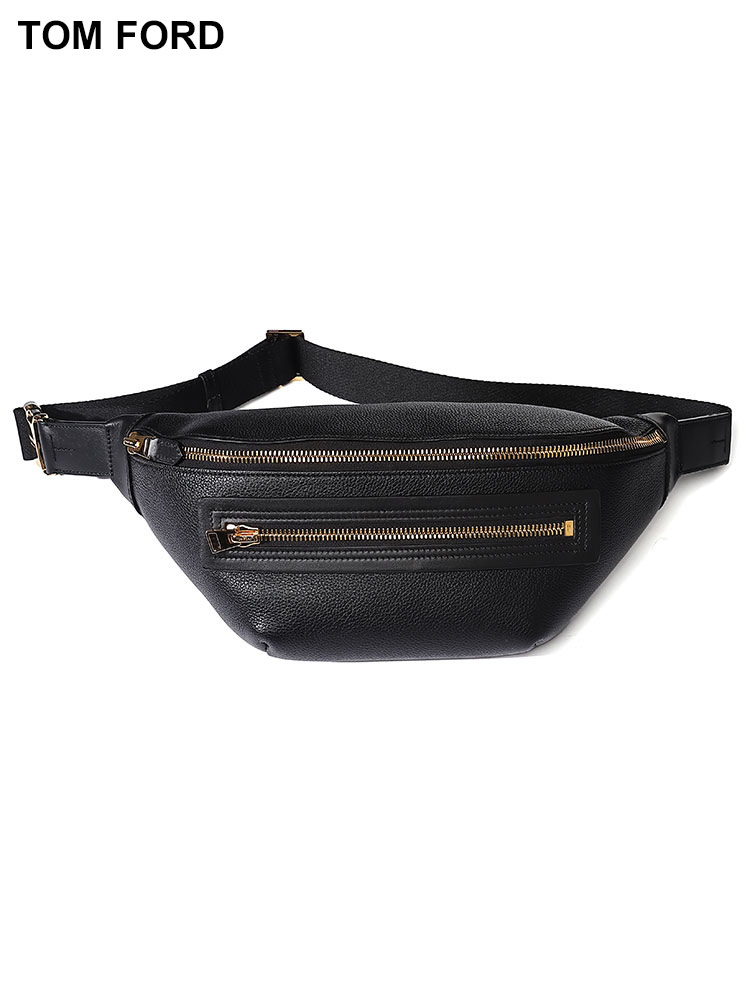 TOM FORD (トムフォード) レザー ゴールドジップ ボディバッグ