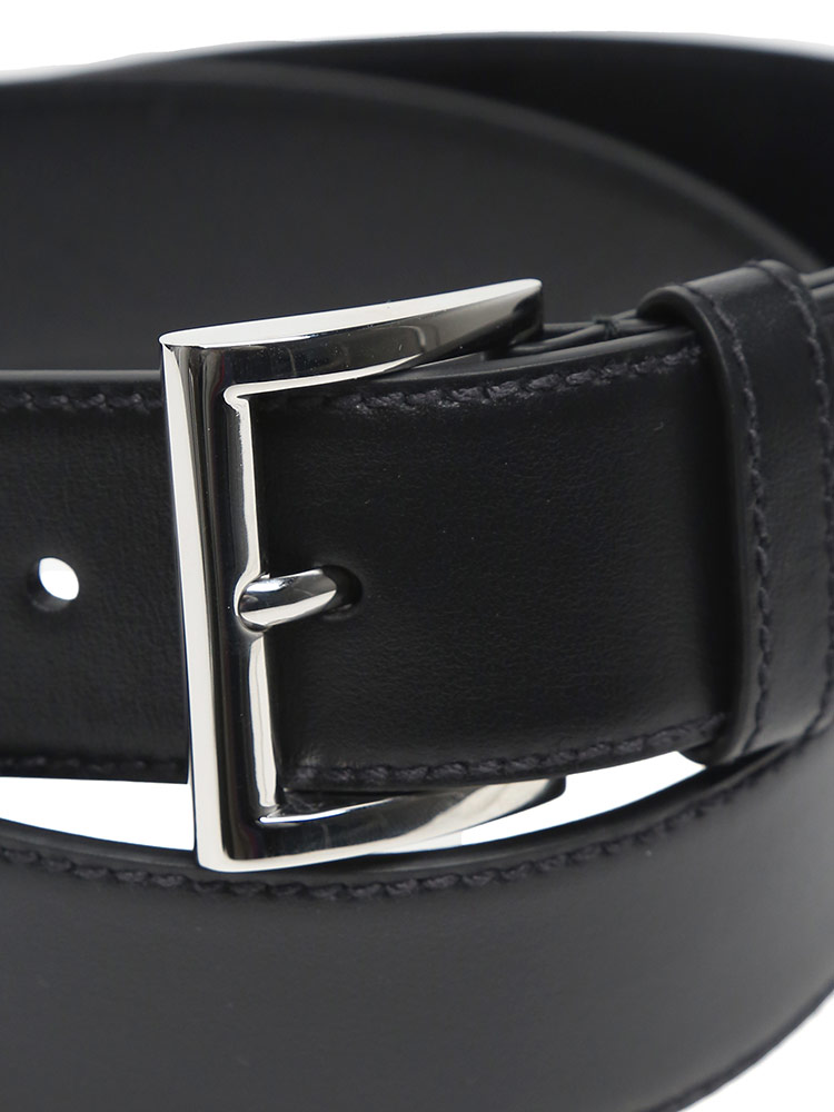 PRADA (プラダ) レザー ロゴプレート ピンバックルベルト 85cm 95cm