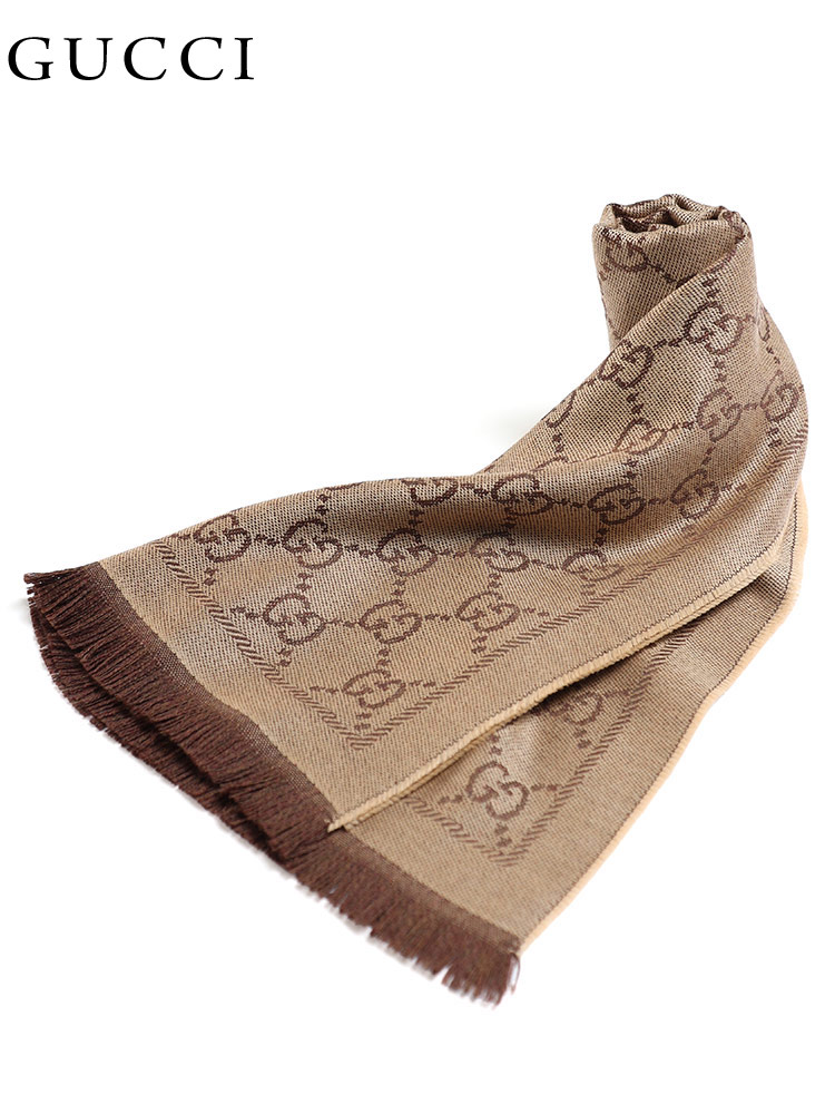 グッチ メンズ マフラー GUCCI ブランド ストール ウール GG柄