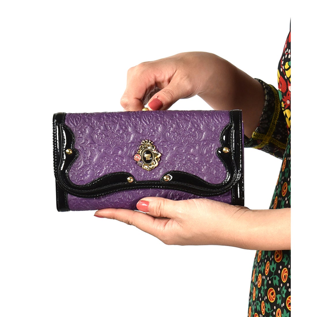 ANNA SUI セルパン 口金長財布 パープル -人気ブランドのバッグ、財布