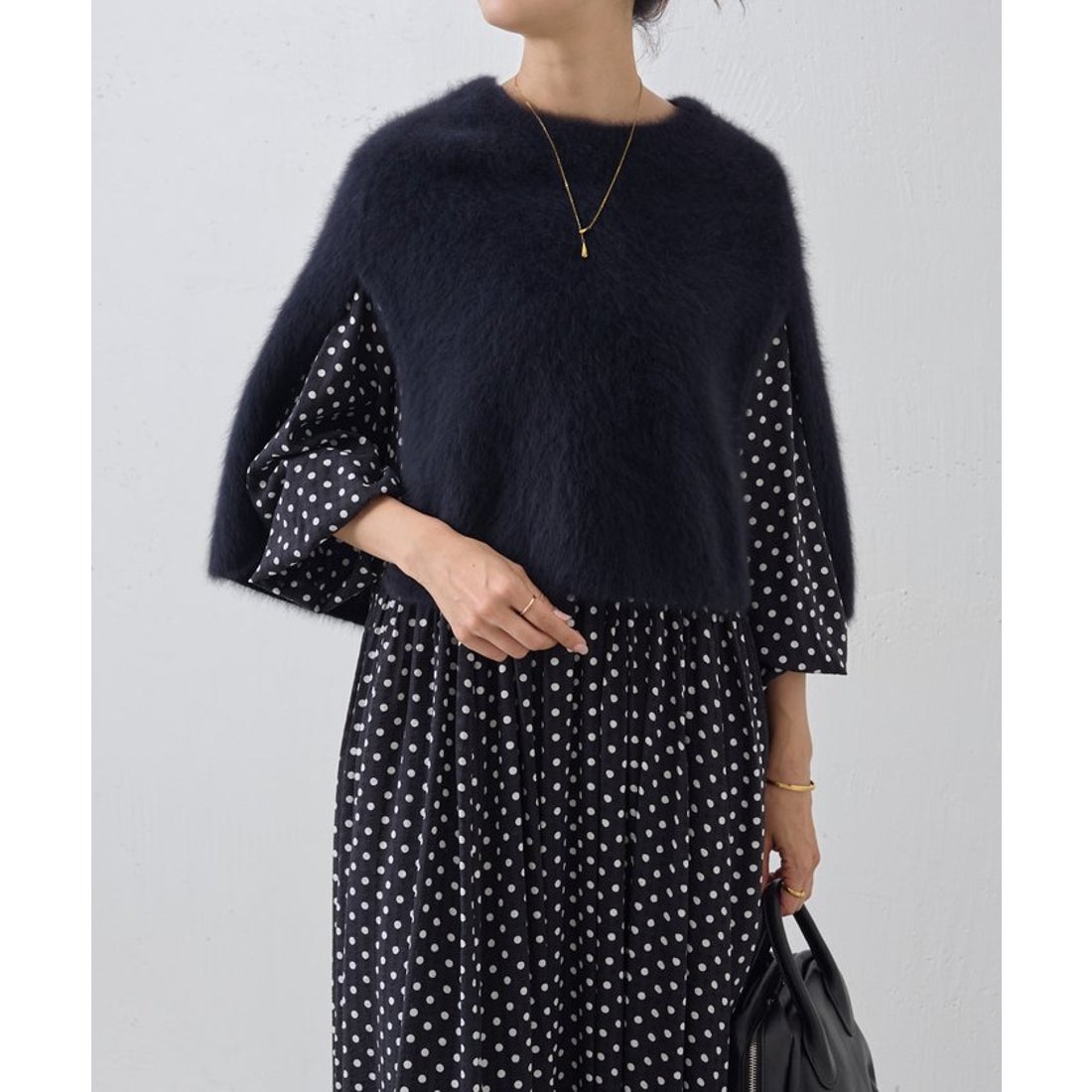 ビアズリー BEARDSLEY ファーニットポンチョ （pink） -ファッション