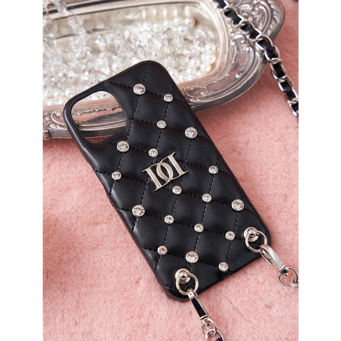 ダーリッチ Darich キルティングビジューiPhoneケース （ブラック