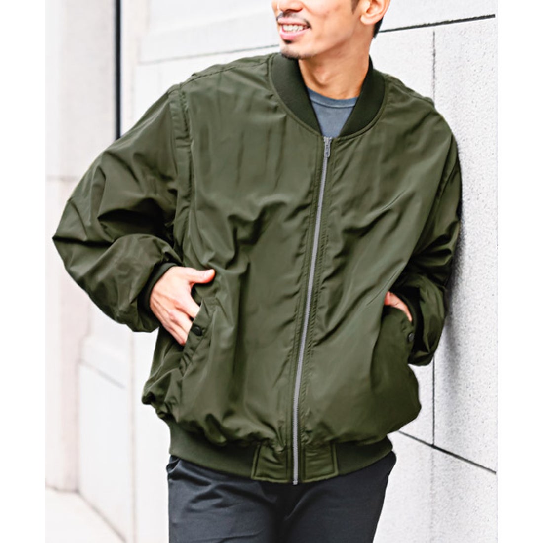 ラグスタイル LUXSTYLE 2WAYスリーブ着脱MA－1ジャケット/MA－1