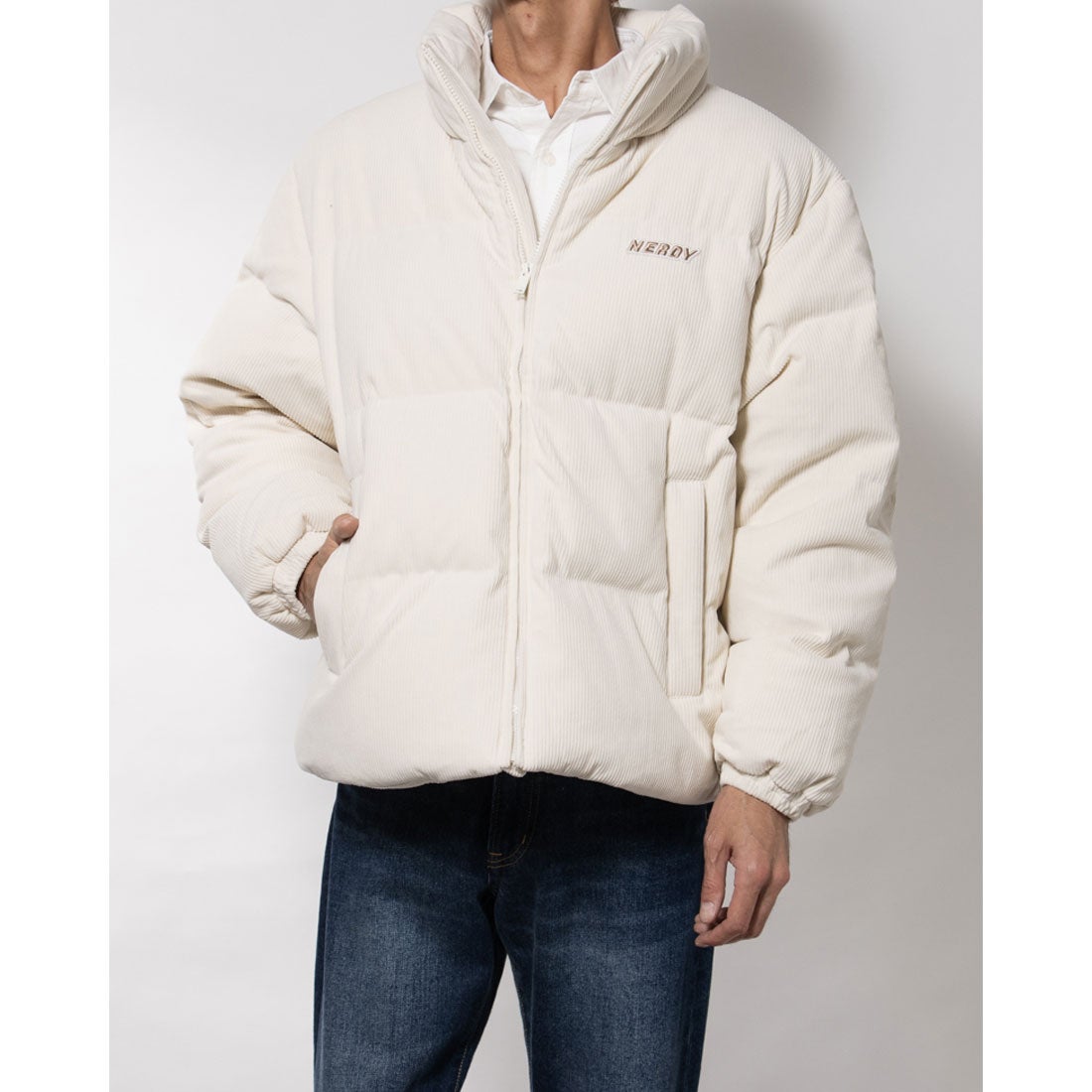 ノルディ NERDY CORDUROY DOWN JACKET クロップドコーデュロイダウン
