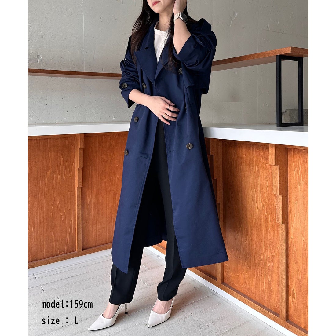 MAISON BREEZE 【SETUP7】アウター トレンチコート ダブルブレスト