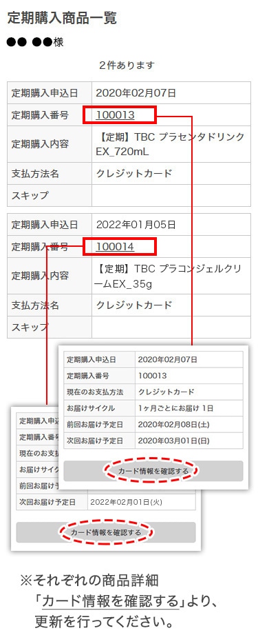 定期お届け便について｜TBCオンラインショップ